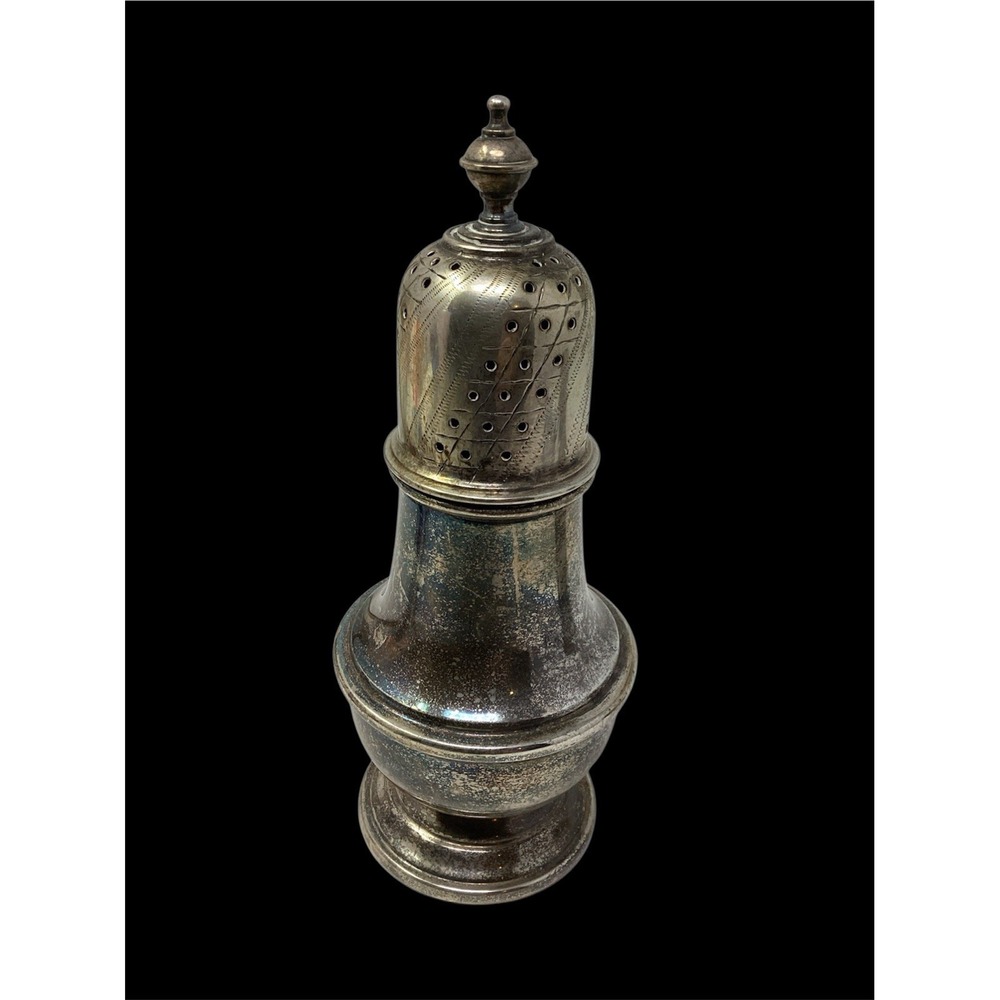 Antique Vintage English Silverplate Sugar Shaker Muffineer Caster Israel Freeman